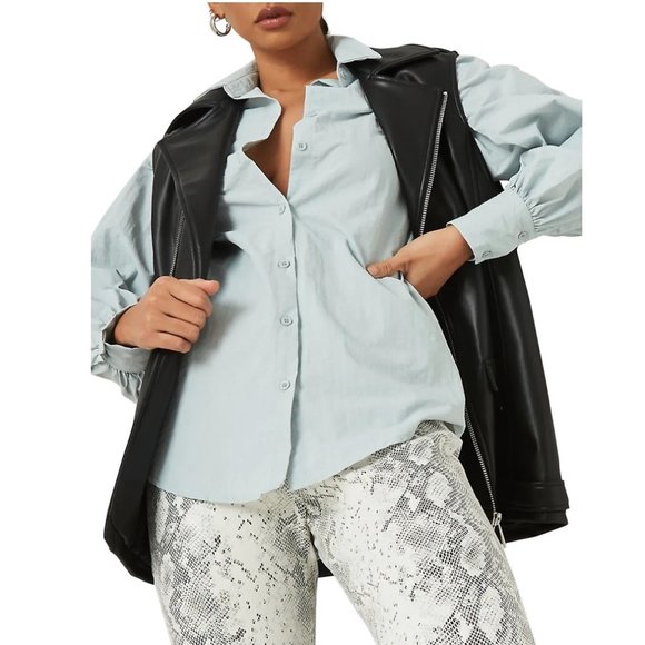 Missguided Women's Puffed-Sleeve Cotton Shirt - Picture 3 of 6